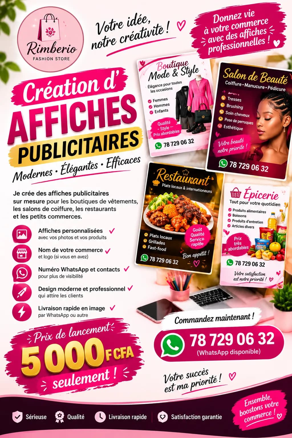 Création d'affiche publicitaire professionnelle